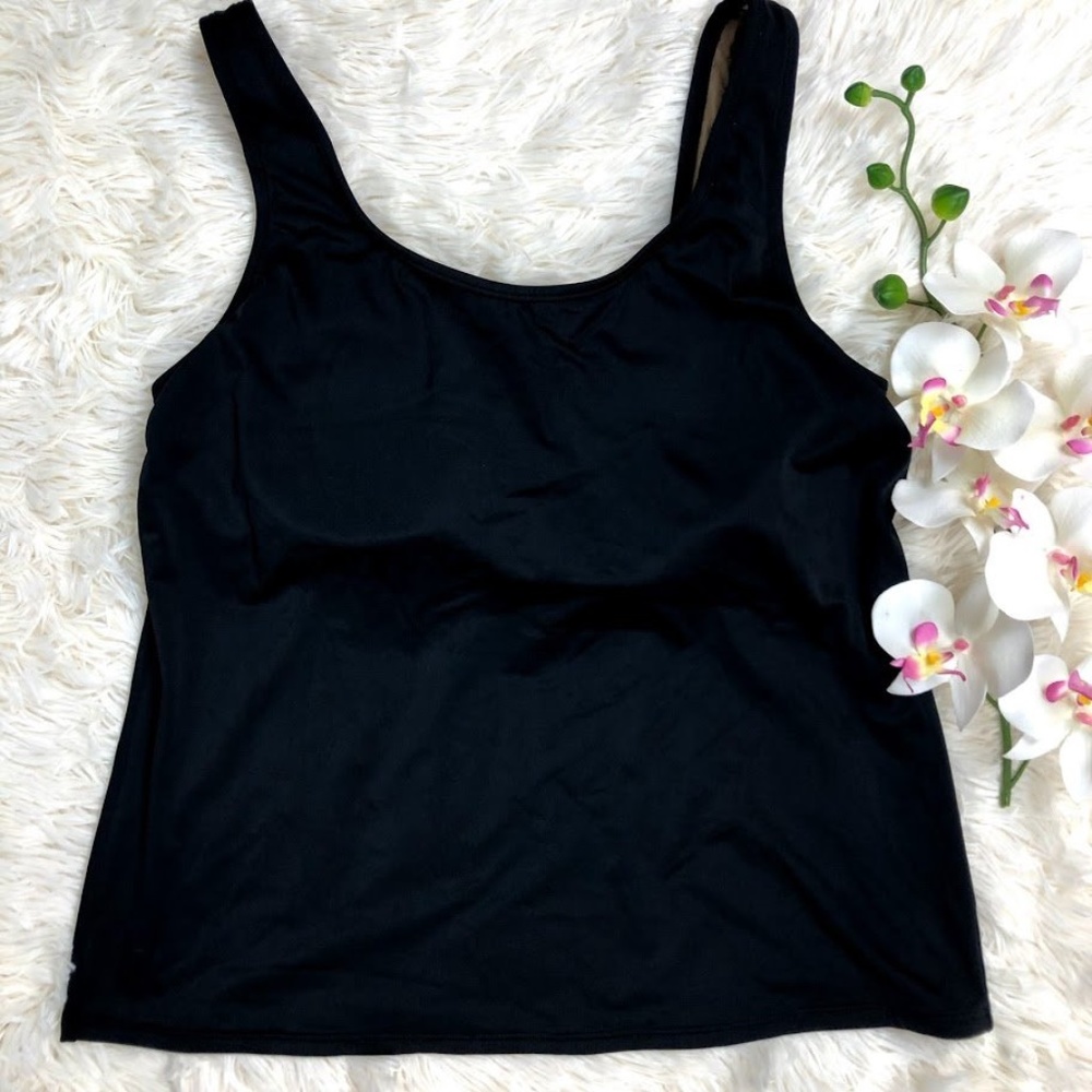 LL Bean Swimwear tankini top scoop neck Size 12